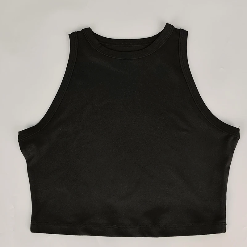 ヨガベスト女性ジムスポーツブラックホワイトクロップトップスシームレスストリートニットワークアウト通気性タンクトップ女性パッドなし