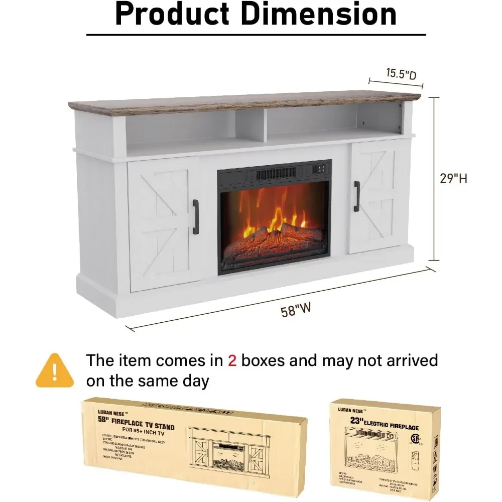 Fireplace TV Stand for TVs Up to 65