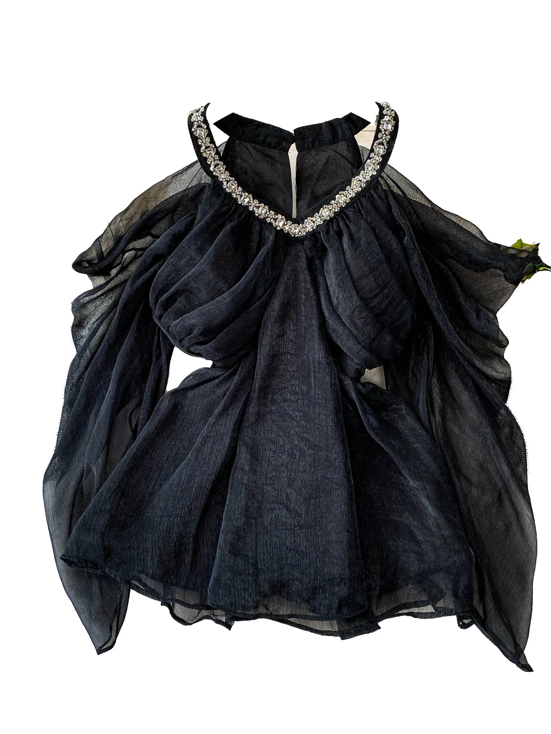 กระโปรงยาวทรงวี แต่งเพชร ผ้าเนื้อนุ่ม ยืดหยุ่น เอวยางยืด สไตล์เกาหลี ทรงหลวม ใส่สบาย เหมาะสำหรับฤดูร้อน