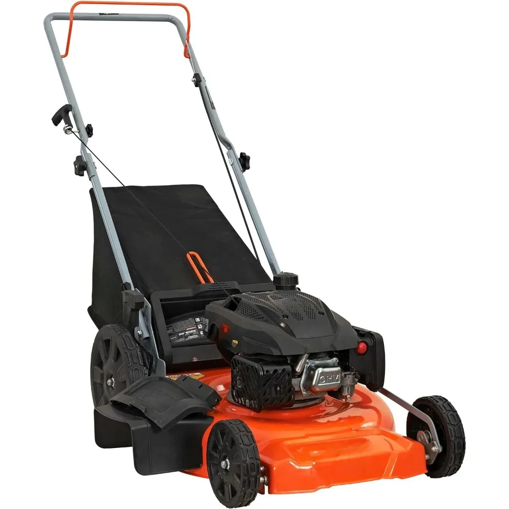 

Lawn Mower, 21 in. 170cc 3-in-1 Gas Walk Behind Push Lawn Mower with High Rear Wheels, Lawn Mower