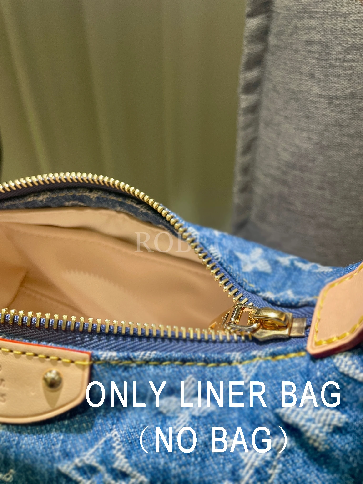 Rose ONLINE For LV denim lunch box bag, Hills Pochette inner bag, nylon waterproof storage and finishing