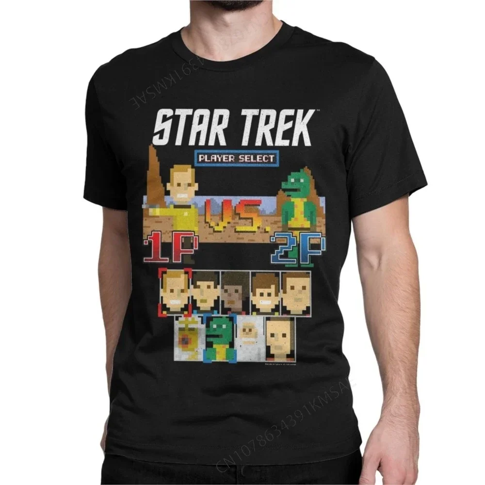 

2025 new model Men's Stars Treks Kirk Vs Gorn 8-Bit Game T Shirt Cotton Clothing Unique Round Collar Tee Shirt Printed T-Shirt