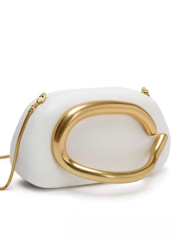 

2025 New Vintage Metal Letter Clutch Bag for Women, Small Elegant Evening Bag, Retro Chic Handbag for Party Wedding Night Out
