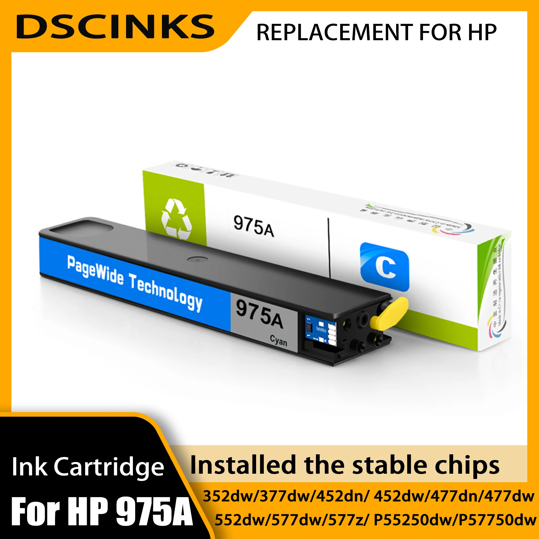 Ink Cartridges for HP 975A for HP PageWide 352dw 377dw 377dn 452dw 452dn 477dn 477dw 552dw 577z 577dw Managed P55250dw P57750dw