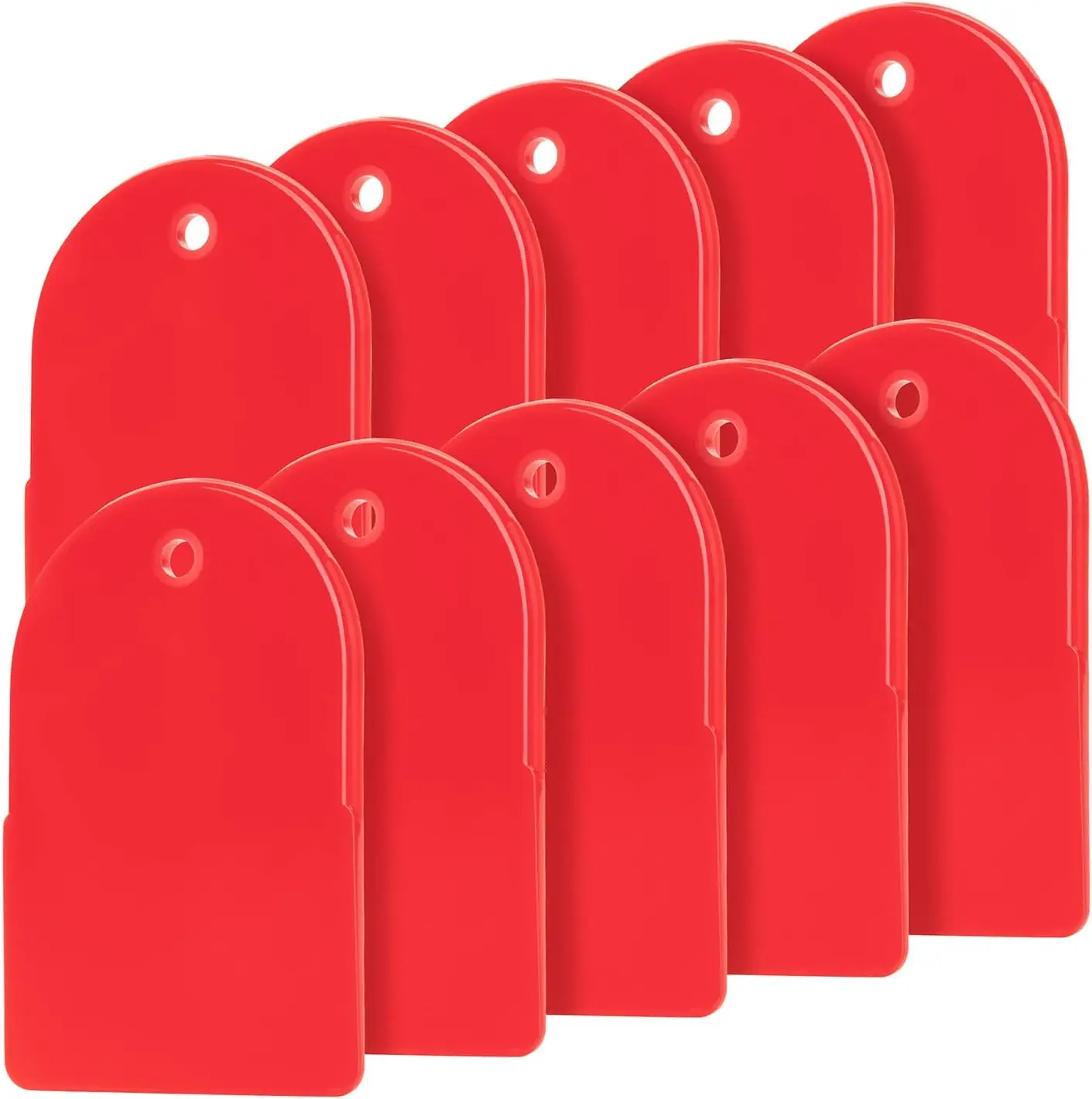 

10-Pack Body Filler Spreaders - 2.65 Inch, Red Plastic, Flexible Edge for Smooth Application