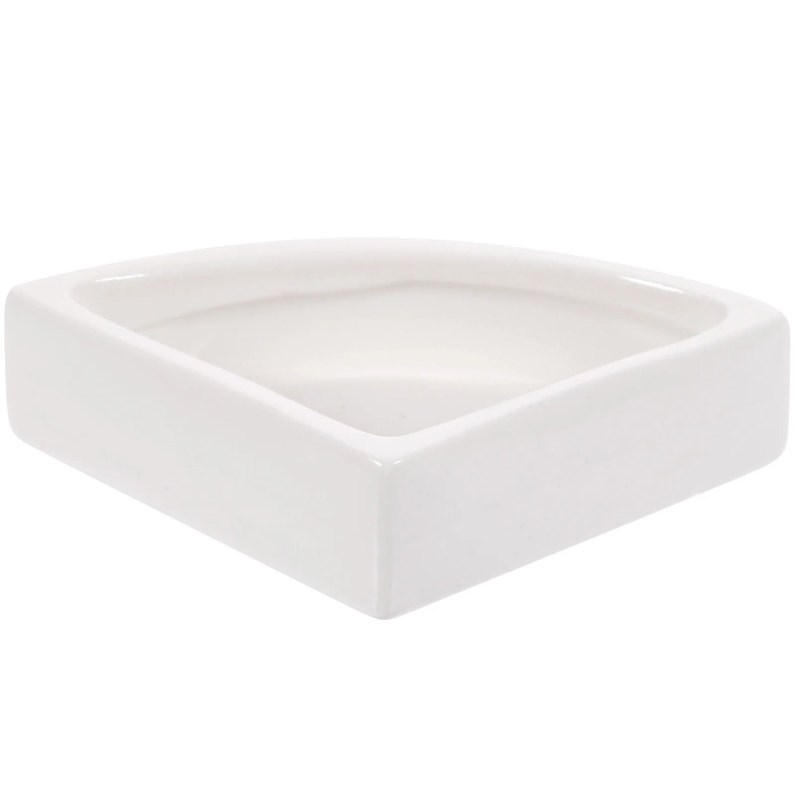 

Ceramic Reptile Food Bowl Triangle Water Dish for Lizard Gecko Tortoise Feeder Escape-Proof Non-Slip Reptile Feeding Dish