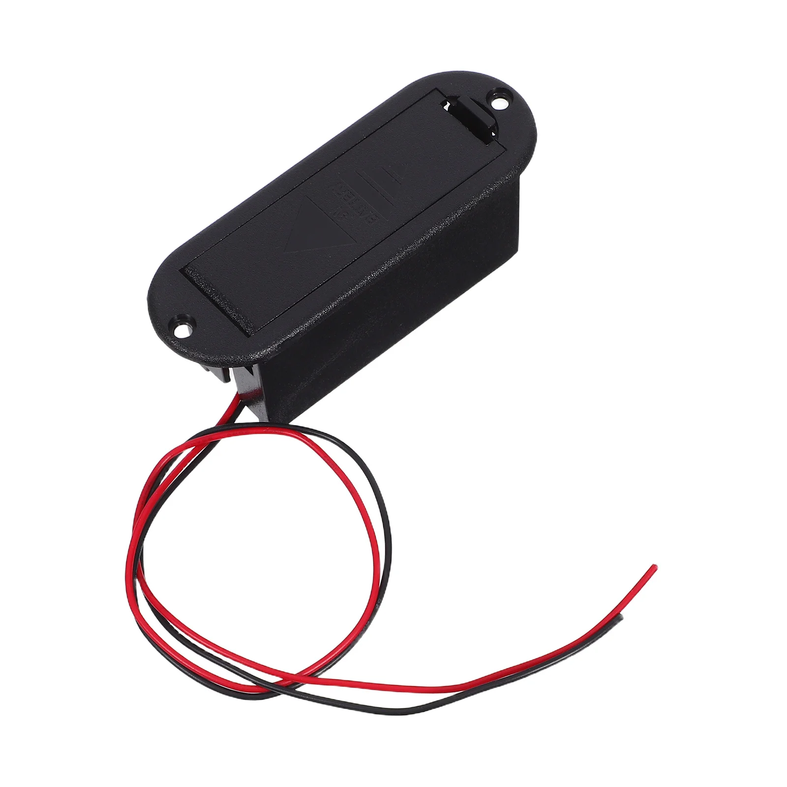 حافظة حامل 9 فولت باللون الأسود للاستخدام النشط في الجيتار باس، تتضمن كابل توصيل بتصميم متين #6