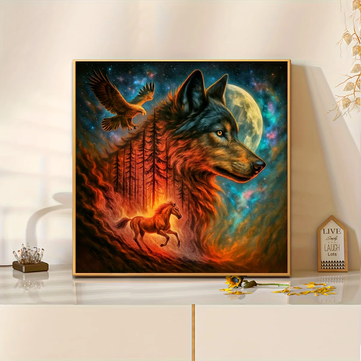 

Dream Wolf King Jigsaw Puzzle 500/1024 PCS Holiday Stress Relieving Fun Games Home Decor Holiday Gifts