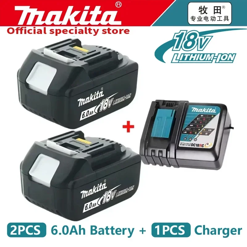 

Original Makita 18V 6Ah Rechargeable Power Tools Battery with LED Li-ion Replacement LXT BL1860B BL1860 BL1850 makita Charger