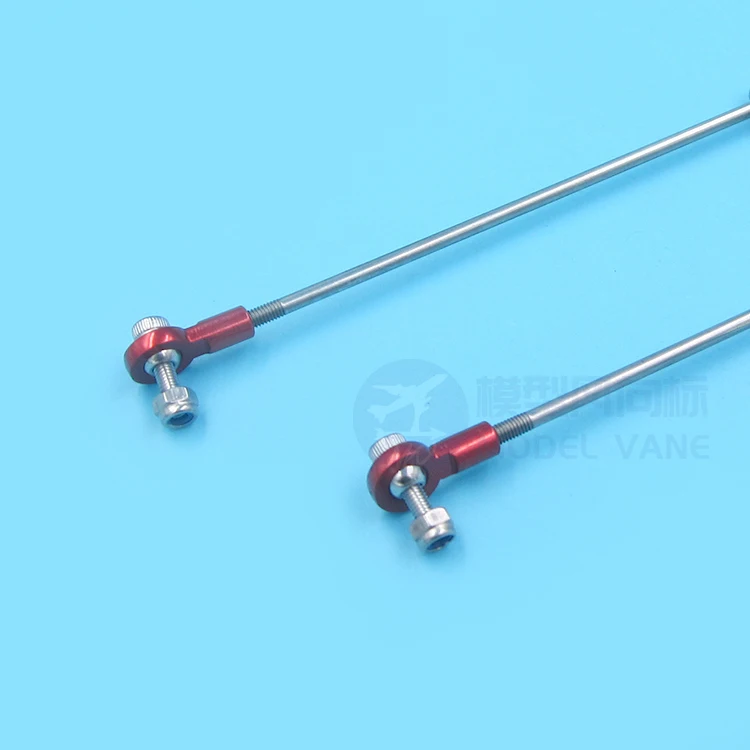 Model Boat Stainless Steel Rudder Connection Part 3mm Servo Linkage Set M3 Ball Joint+Stopper Adjuster+100-300mm Push Rod Kit