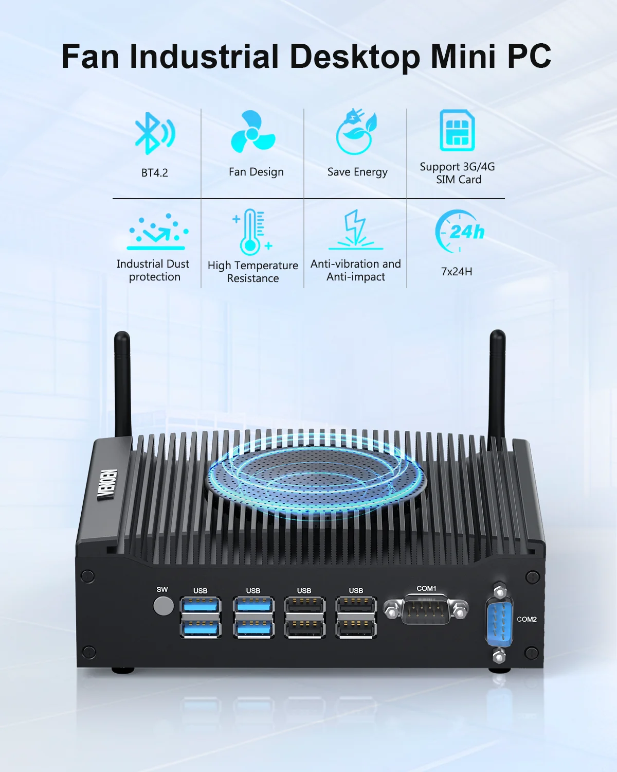Intel Core I5 8350u HYSTOU Fan Mini PC H7 Gaming DDR4 32G MAX NVME SSD RS232 COM RJ45 LAN 4K 32Hz HD DP Win10/11/Linux/Qnbes