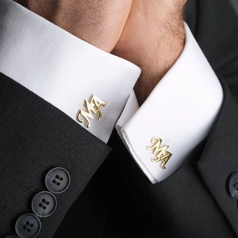 Customize The First Cufflinks, Personalized Stainless Steel Name Cufflinks, The Best Father's Day Gift, Groomsman Gift