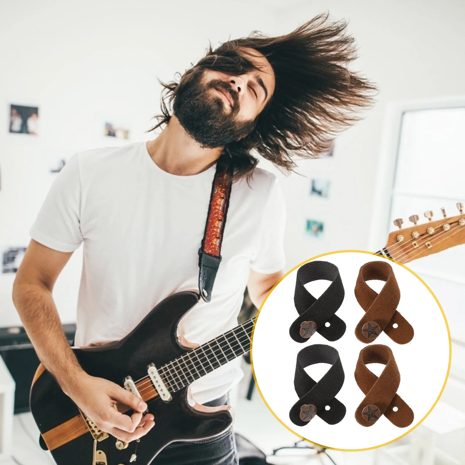 

Guitar Padded Strap Neck Acoustic Quick Release Locking Electric Accessories