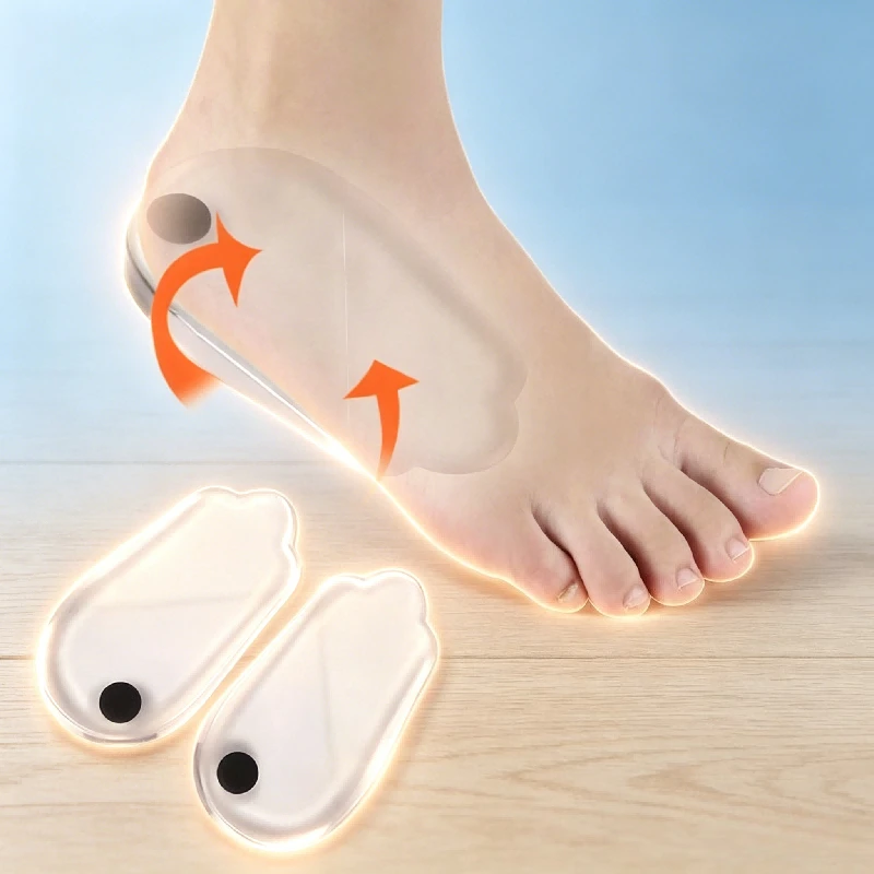 1 Pair Magnetic Silicone Gel Insoles Correct X/O Leg Shape Heel Cushion Pads Comfort Foot Care Shoe Inserts for Men Women