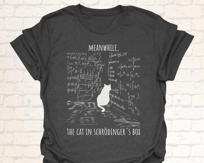 Camiseta del Gato de Schrödinger, Camiseta Divertida para Profesores de Física, Regalo para Fanáticos de la Ciencia, Camiseta Humorística para Científicos, Camiseta para Físicos Cuánticos