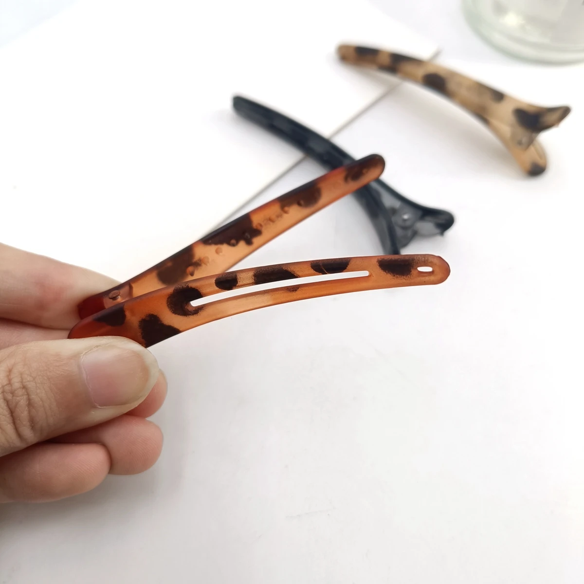 أنيقة ليوبارد طباعة دبوس الشعر متجمد منقار البط دبوس الشعر المألوف الجانب الانفجارات دبوس كبير السيدات إكسسوارات الشعر