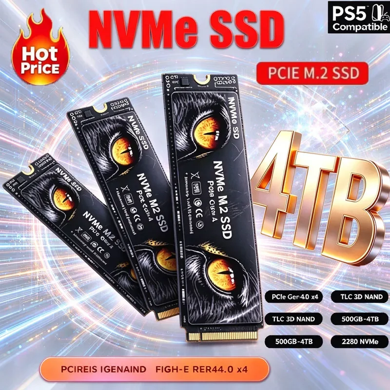 New M2 SSD 500GB 1TB 2TB 4TB M.2 2280 PCIe NVME SSD Internal Solid State Drive Hard Disk for Laptop Desktop