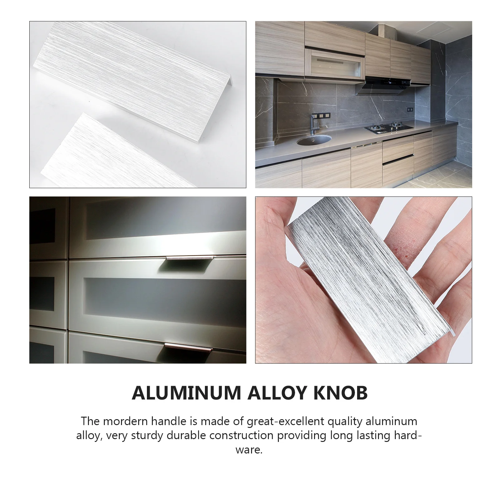 

4pcs Invisible Cabinet Pull Handle 64Mm 80Mm Hole Spacing Simple Aluminum Alloy Modern Kitchen Drawer Knob Durable Smooth Easy