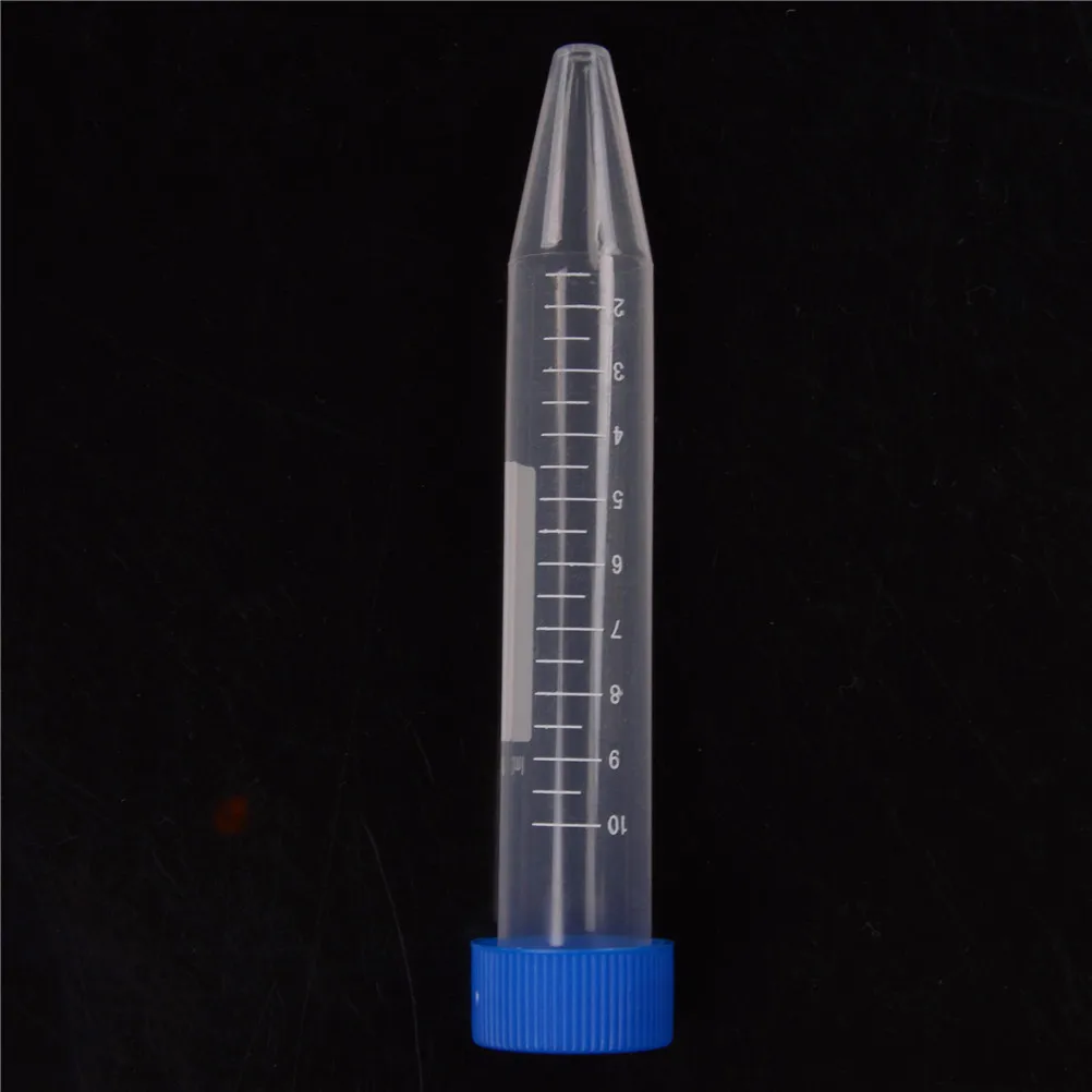 10X 10ml Plastic Centrifuge Test Tube Vial Container Self Standing Screw Cap