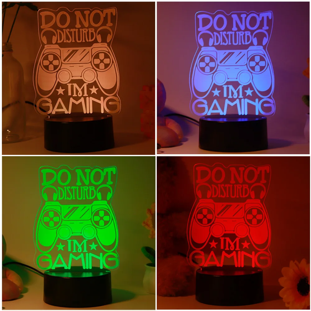 1pc Game Handle  3D Night Light, 3D Optical Illusion Lamp With Touch, 7-Color Changing Ambient Light For Bedroom