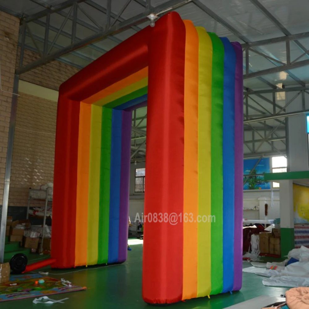 Custom Square Inflatable Rainbow Arch Inflatable Arch Balloon Welcome Entrance Archway Colorful Door Gate For Party Decoration