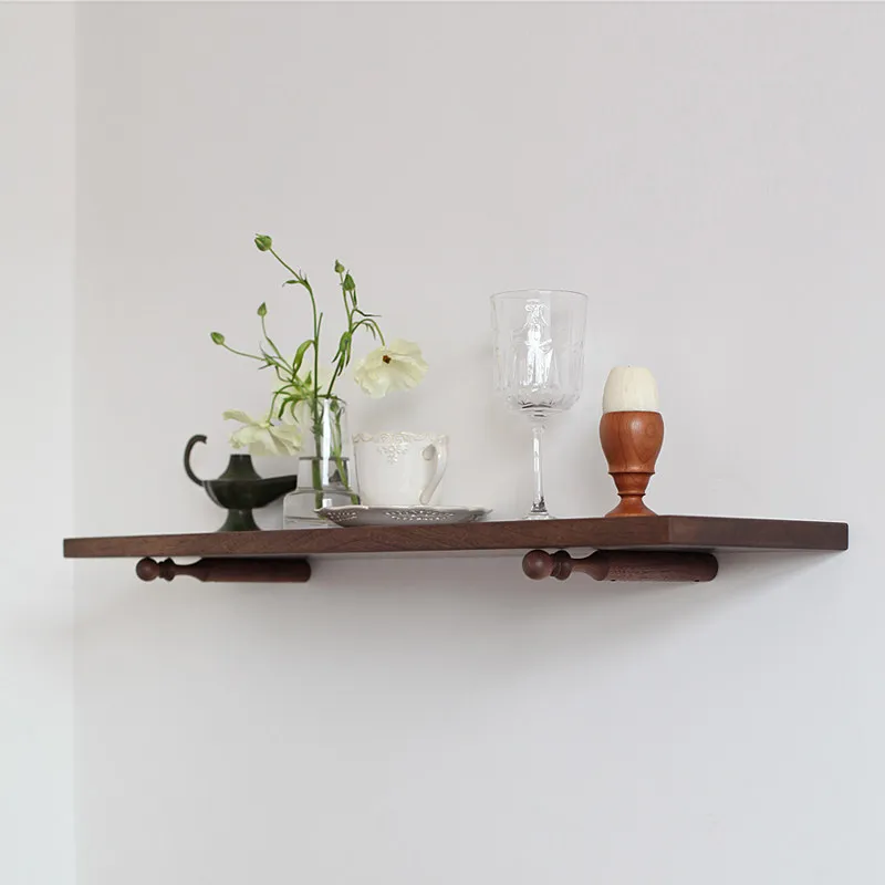 Walnut Wood Mounted Floating Shel ,Hanging Bookshelves，Decorative Display Shelf for Entrance,Bedroom,Living Room,Kitchen,Office