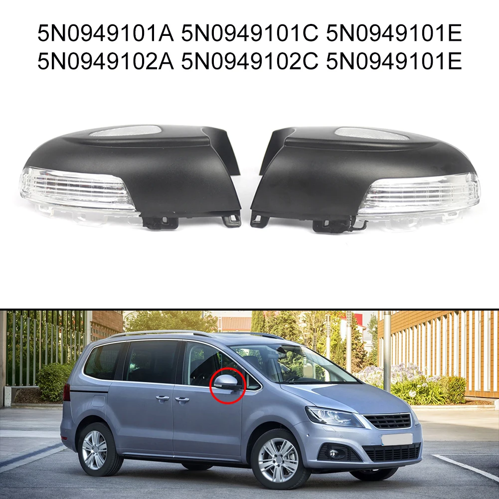 Car Rearview Mirror LED Turn Signal for Tiguan for 5n For Sharan for 7n For Alhambra 710 ABS Black 12V Yellow Output