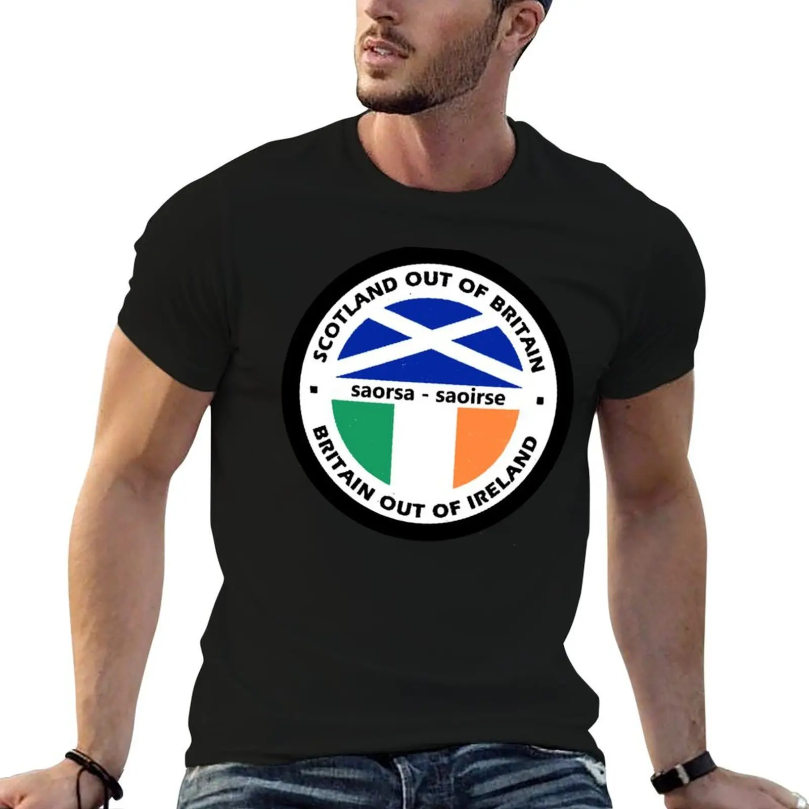Scotland Out of Britain - Britain Out Of Ireland - SNP - SF- Celtic Saor Alba T-Shirt
