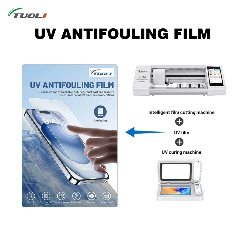 

TUOLI 50Pcs Anti-fouling New X9H UV HD Film for TPU TL168 TL568 π Hydrogel Screen Protector Cutting Machine Plotter Fingerprint