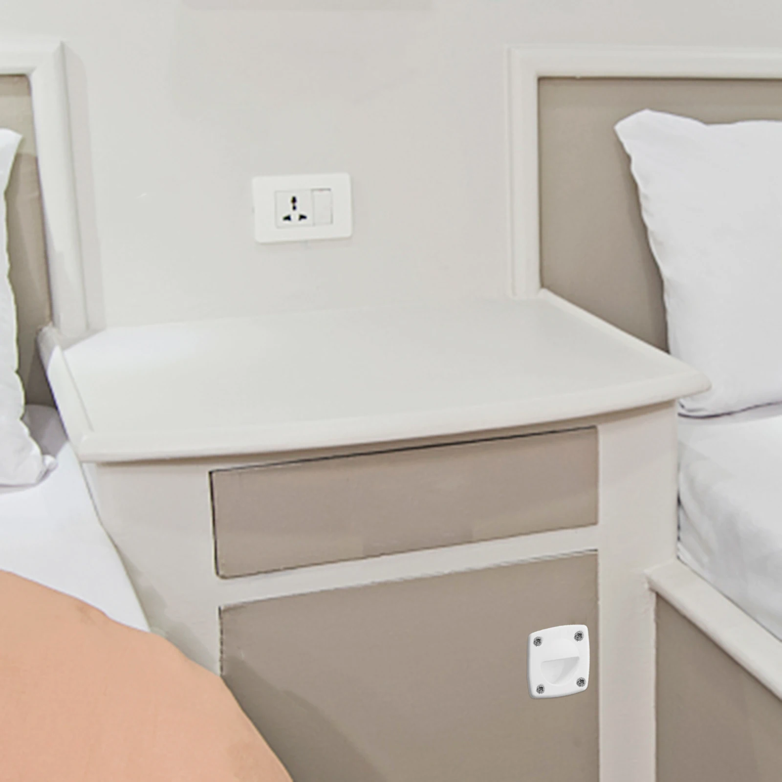 

Versatile 2Pcs White Nylon Flush Pull Handle Set Stylish Recessed Handles For Marine Boat Furniture And Cabinets