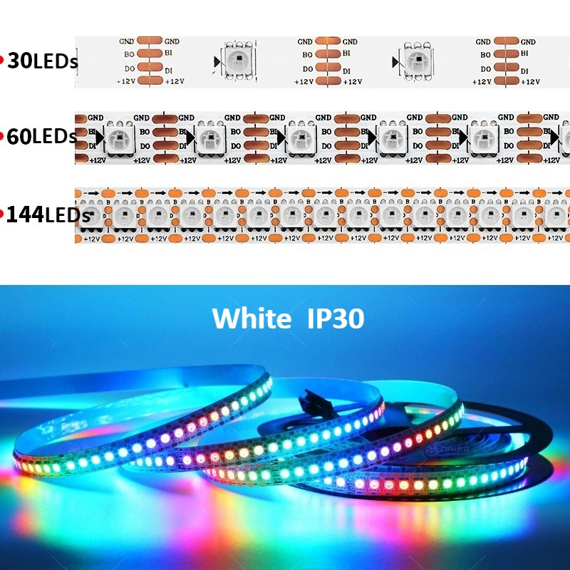 1/3/4/5M Dc 12V Ws2815 Led Strip Individueel Adresseerbare Pixel Ic Licht Tape 30/60/74/96/144 Leds/M 5050 Rgb Flexibele Lamp Bar