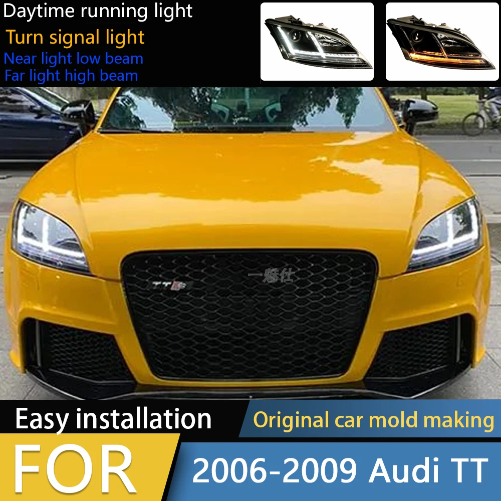 

Для Audi TT светодиодные фары 2006-2014 TT фары светодиодные DRL динамический указатель поворота Hid биксеноновые передние фары автоаксессуары