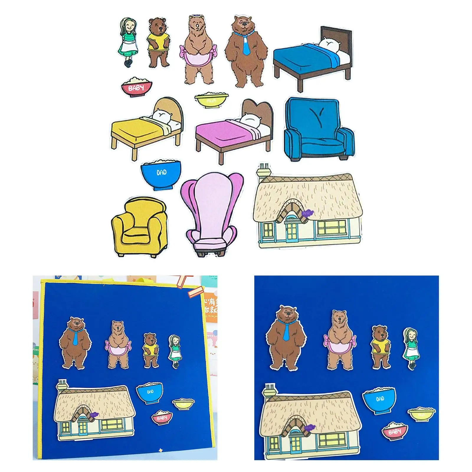 14 Pieces Felt Flannel Boards Stories Precut Figures Reusable Preschool Learning Toys for Boys Girls Kids Baby Toddlers Children