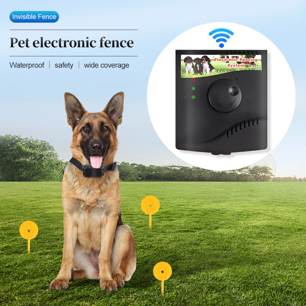 Electronic Pet Fence System Containment Dog Training Collar Pet Accessories Electric Dog Fence Sound Shocked Collar Waterproof