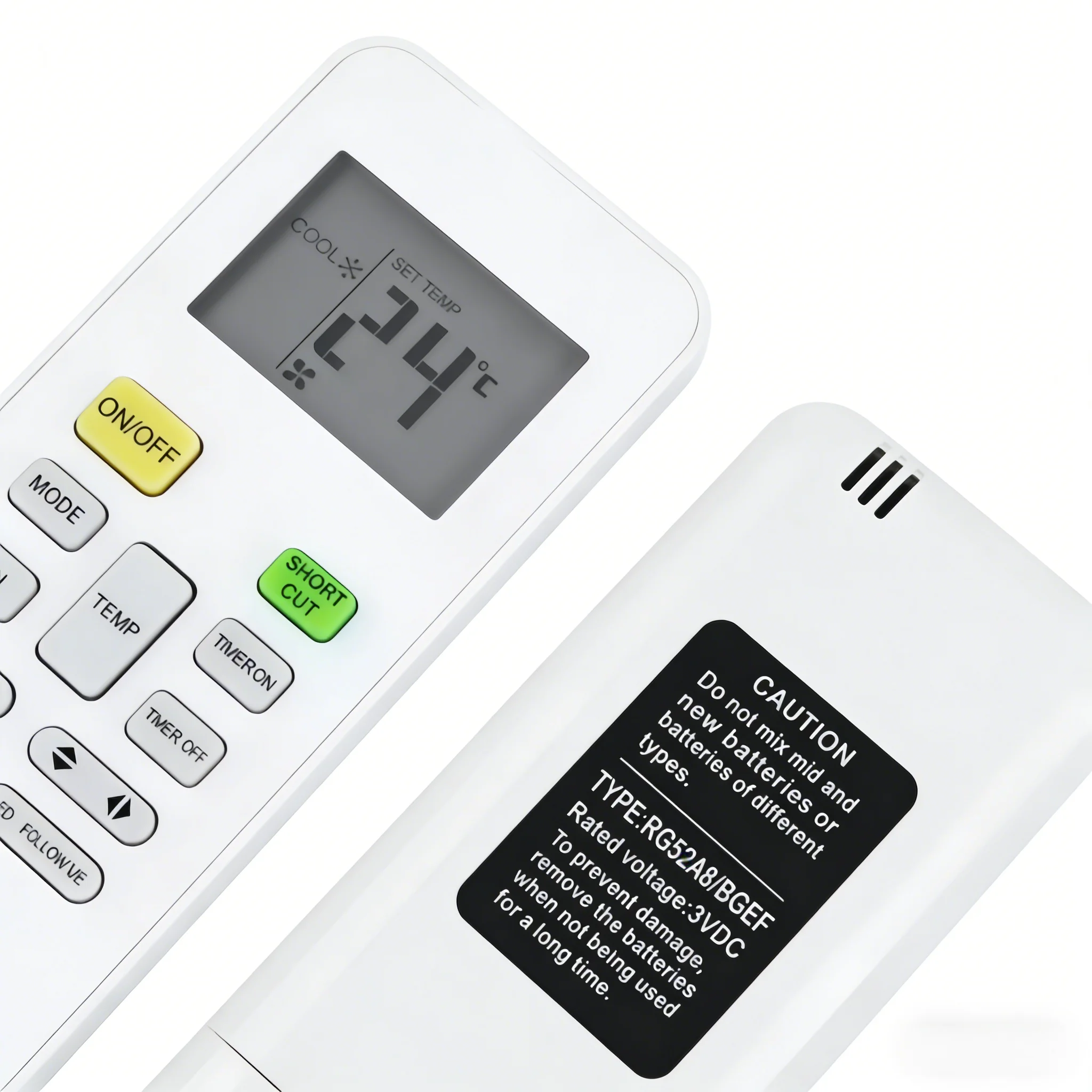 Applicable to Midea Air Conditioner Remote Control Replacement RG52A/BGCF RG52E2/BGEF Universal Remote for Home Climate Control