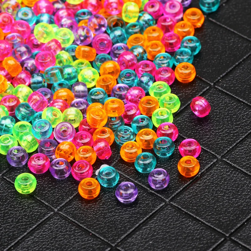 200pcs 3x5mm Round Acrylic Spacer Beads Ball End Seed Beads For Jewelry Making Handmade Necklace Bracelet DIY Accessories