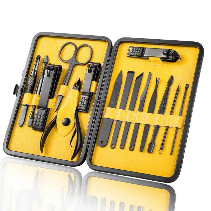 

Rainbow Chameleon Manicure Nail Kits Stainless Steel Clippers Cutter Pliers Sanding File Acne Needle Toenail Grooming Sets