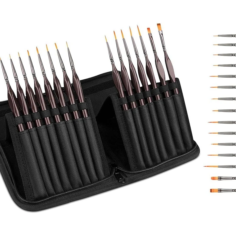 

Detail Paint Brush Set, 15 PCS Small Professional Miniature Paint Brush Paint Brushes, Artist Detail Brush