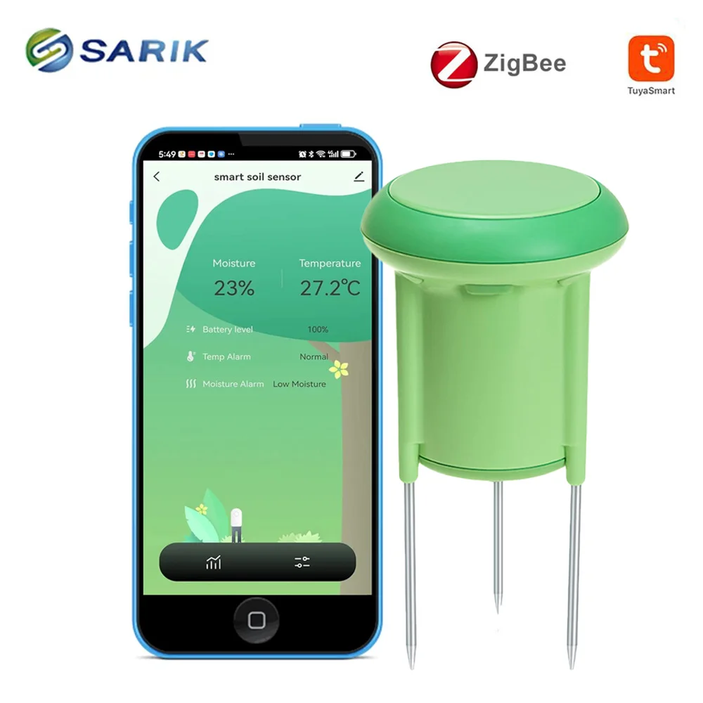 

Tuya Smart Zigbee Soil Tester Temperature and Humidity Meter Waterproof Thermohygrometer Garden Automation Irrigation Detector