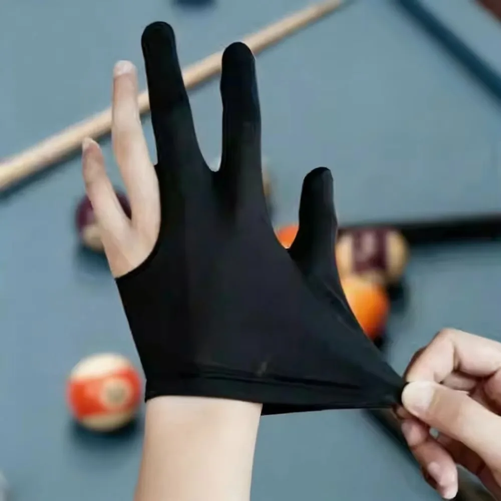 Adjustable Open Finger Pool Glove Breathable Polyester Billiard Glove for Billiard Players, Snooker Pool Table Accessories