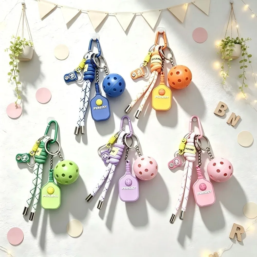 Creative Dopamine Pickleball Paddle Keychain Detachable with Buckle Pickleball Racket Key Ring Pickleball Key Holder Bag Charm