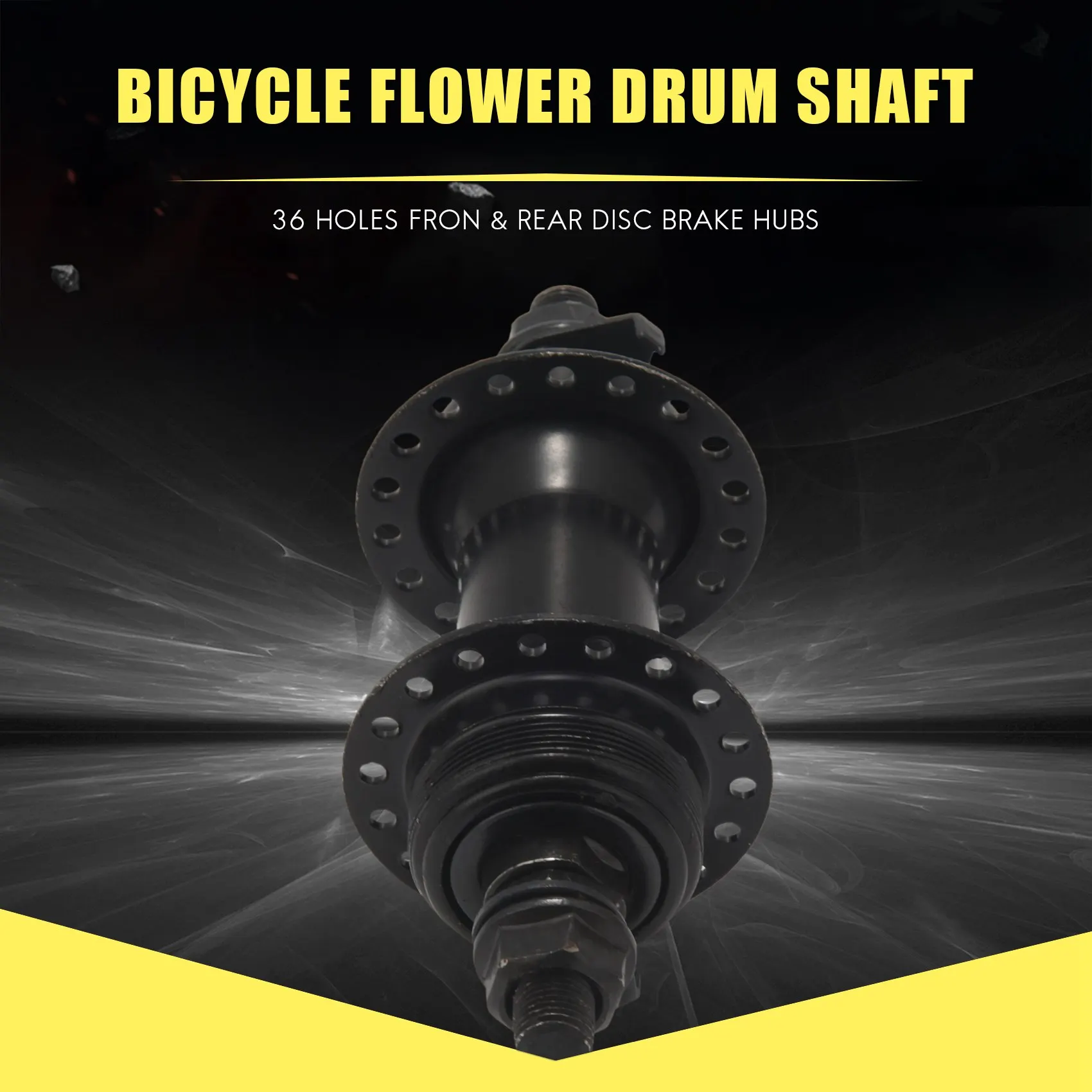 A26P 1 Pair 36 Holes Front & Rear Disc Brake Hubs for MTB, Compatible with 6-Bolt Disc Brake Thru Axle, Hub for Mountain Bike