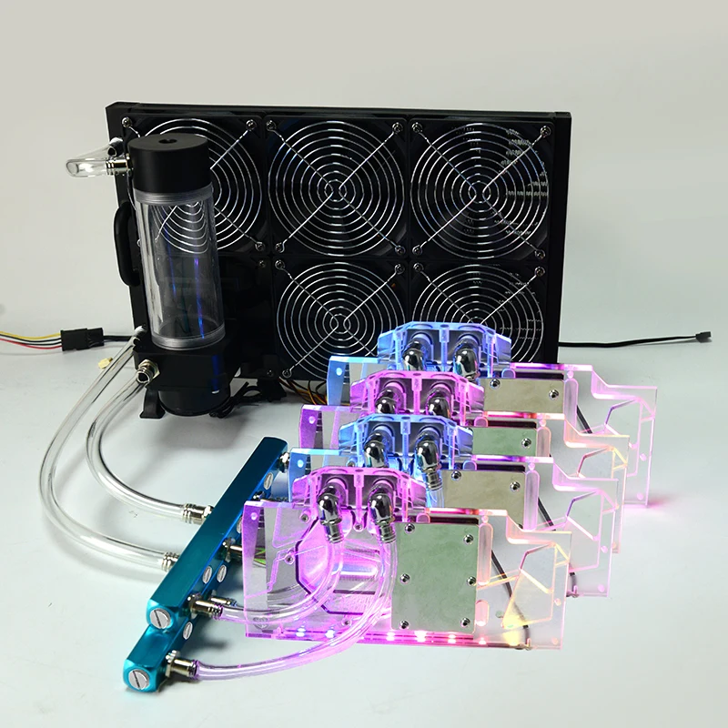 Syscooling water cooling kit for video card miner 6 fans water cooling radiator for Antminer S9 Hydro heat sink