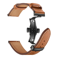 Genuine Cow Leather Watchband Quick Release Watch Strap Band Bracelets Belt Black Brown Butterfly Buckle Replacement 20mm 22mm