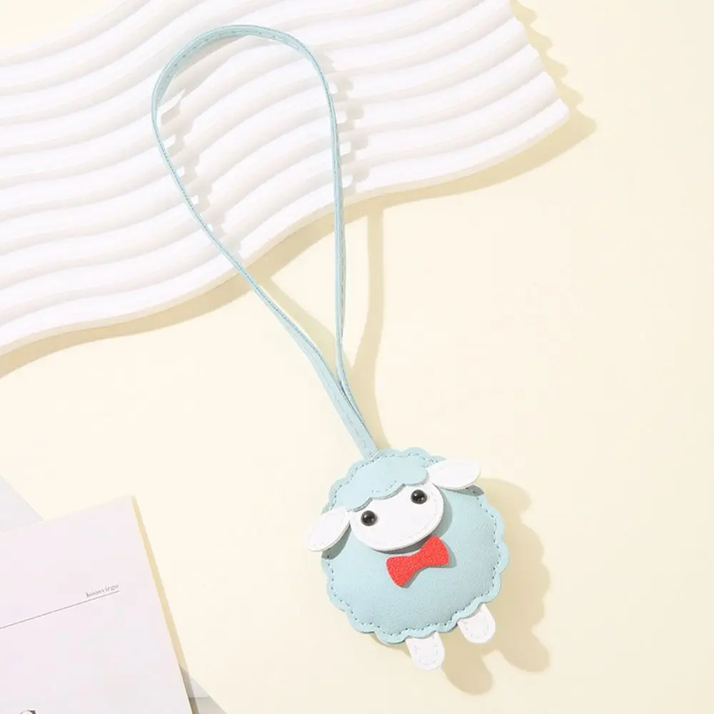 Trendy Soft PU Leather Sheep Keychain Cartoon Goat Sheep Bag Charm Lightweight Multi-Color Sheep Shaped Pendant Women
