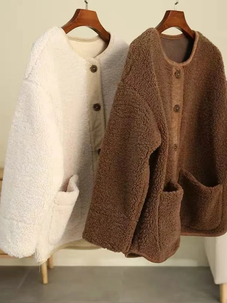 

Lamb Fur Jaet Women's Faionable Design Sensation Small ence Cotton Clothes Autumn Winter High-End Feel Small Size Design