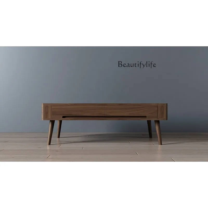 

M Modern Simple High-end Tenon And Mortise Structure Coffee Table Black Walnut Modern Villa