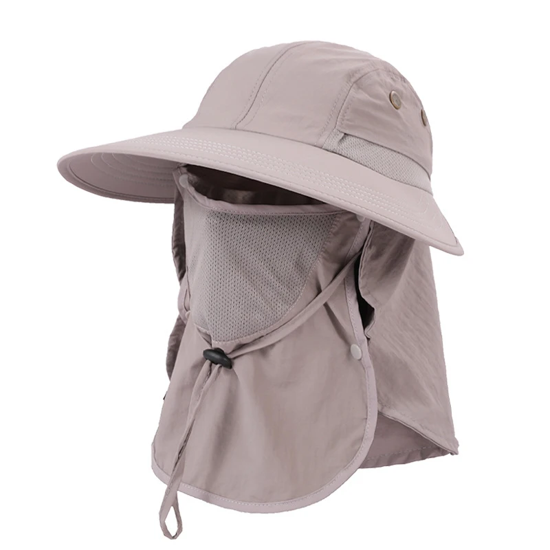 Fischerhut, Motorrad-Sturmhaube, UPF 50+, UV-beständig, einfarbig, Angelkappe, abnehmbarer Gartenhut, Outdoor-Wanderkappe