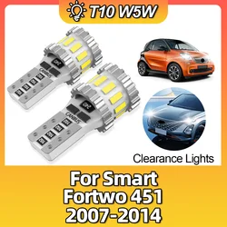 2Pcs W5W LED T10 LED Canbus No Error Interior Car Clearance Lights For Smart Fortwo 451 2007 2008 2009 2010 2011 2012 2013 2014