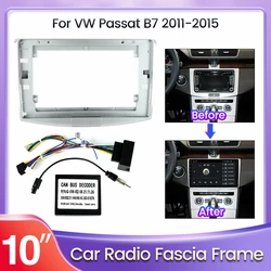 10 inch Car Radio Frame For Volkswagen Passat B6 B7 CC 2010-2018 Dash Mount Kit Install Panel Adapter Cover Fascia Cable Canbus